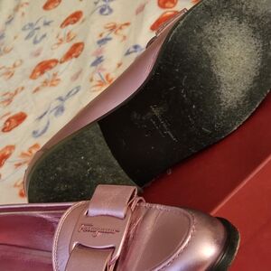 Salvatore Ferragamo Metallic Pink Leather Women's Loafers